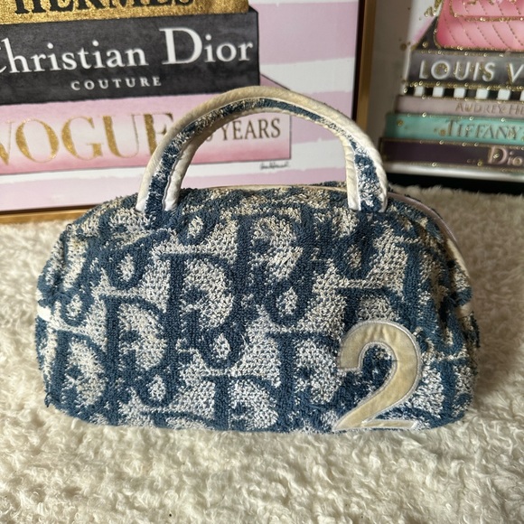 DIOR TROTTER TERRY CLOTH NO 2 DIORISSIMO BOSTON BAG - Picture 1 of 14